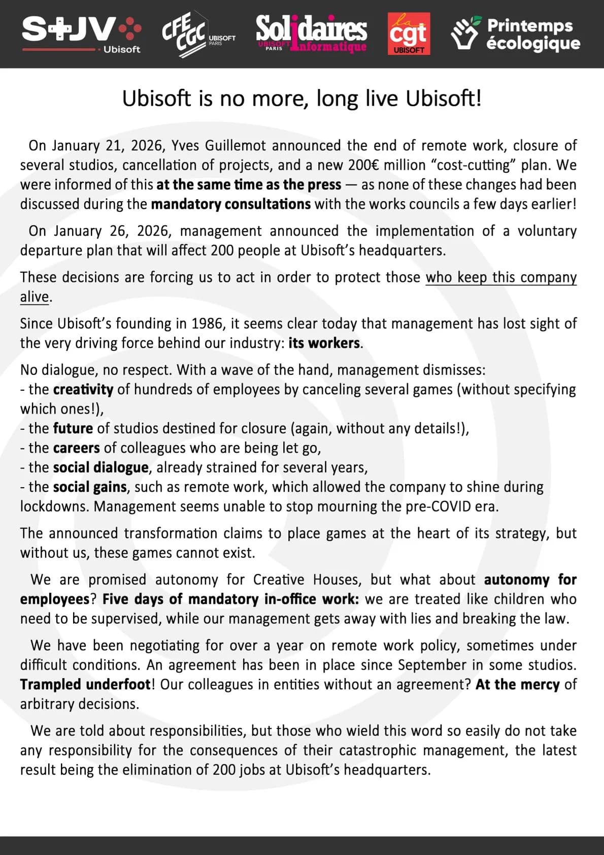 Ubisoft joint union letter page 1